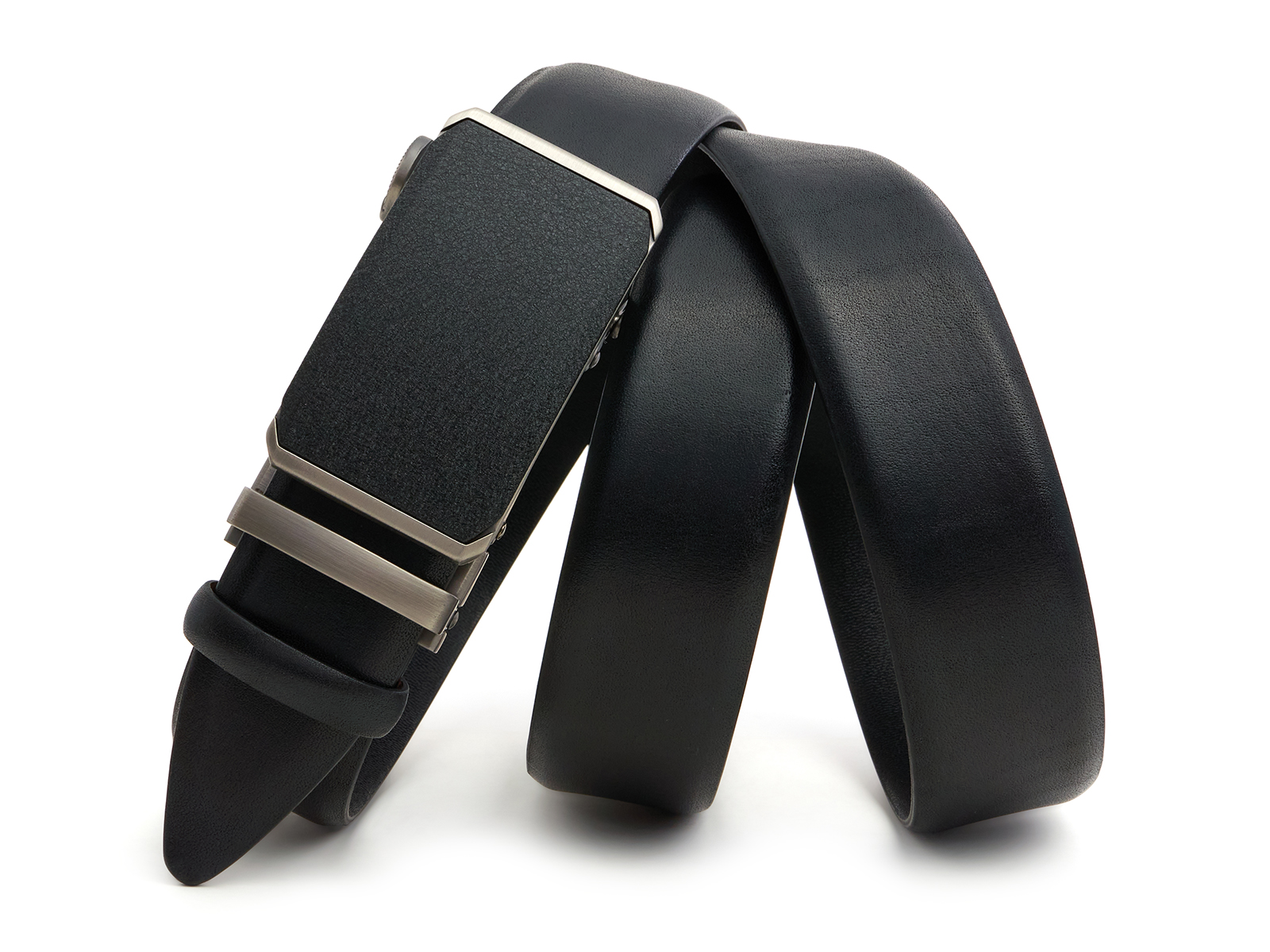 Кожаный черный мужской классический ремень AP35-201